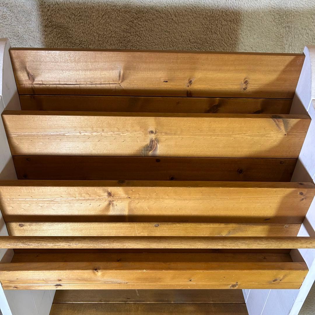 絵本棚　ナチュラル　天然木　ホワイト