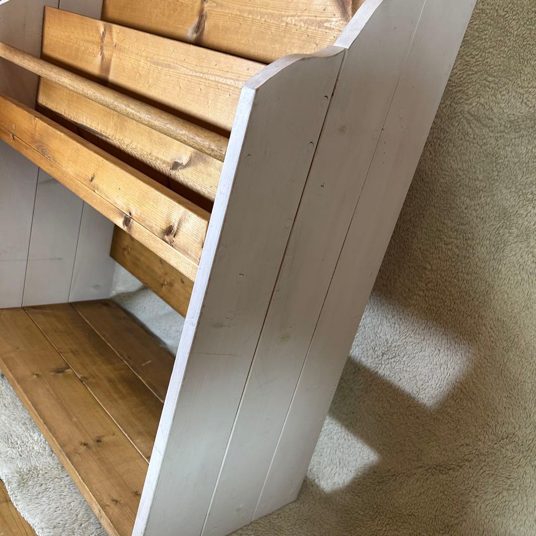 絵本棚　ナチュラル　天然木　ホワイト