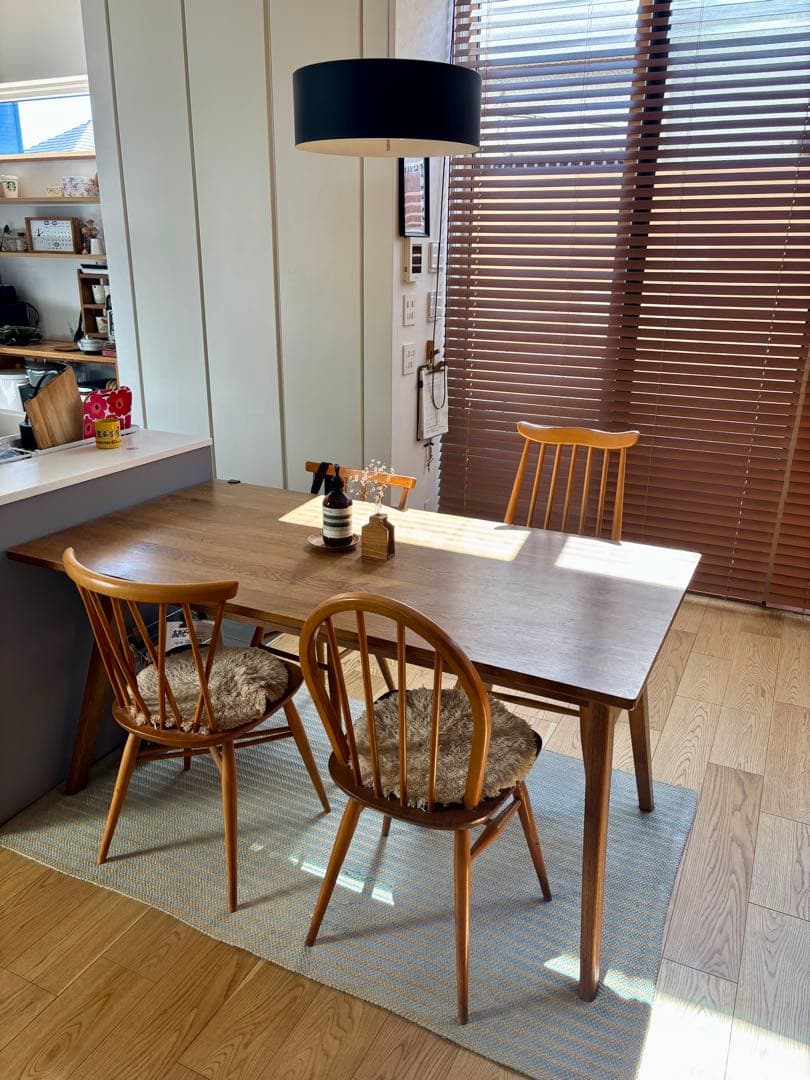 unico ADDAY W1500 オーク材ダイニングテーブル 4人掛け