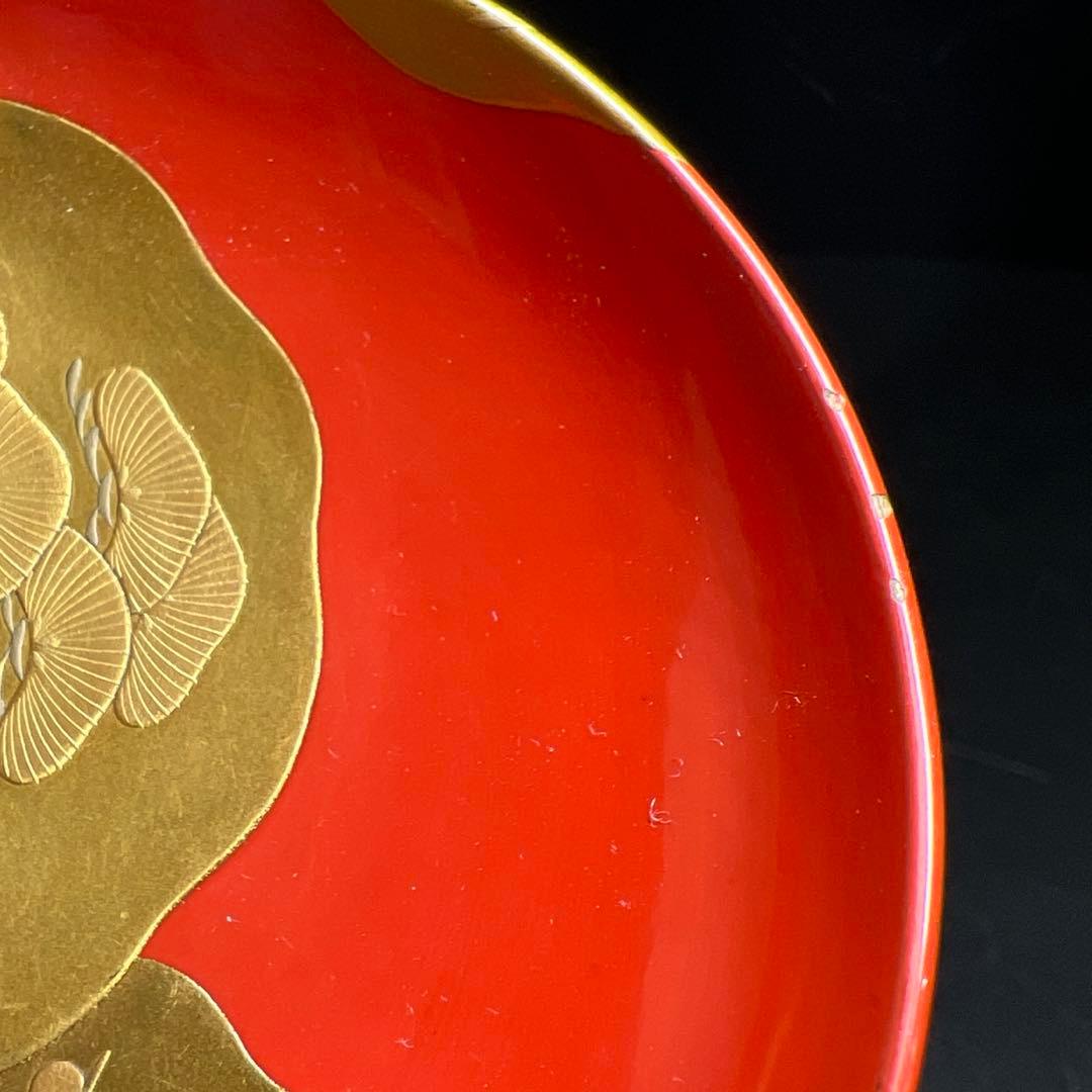 上手　盛蒔絵盃一対　木箱付　直径9.8㎝　東Y7-1125☆2F