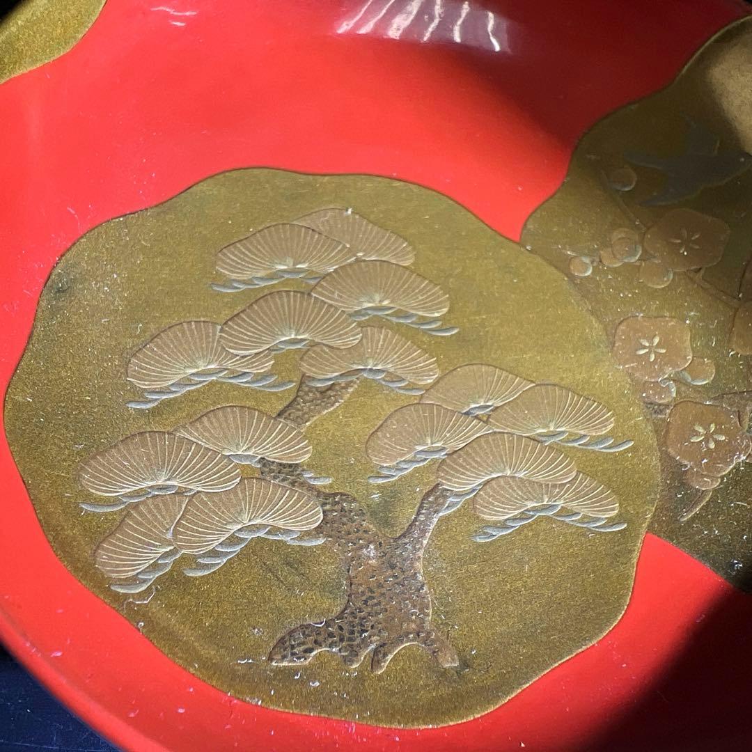 上手　盛蒔絵盃一対　木箱付　直径9.8㎝　東Y7-1125☆2F