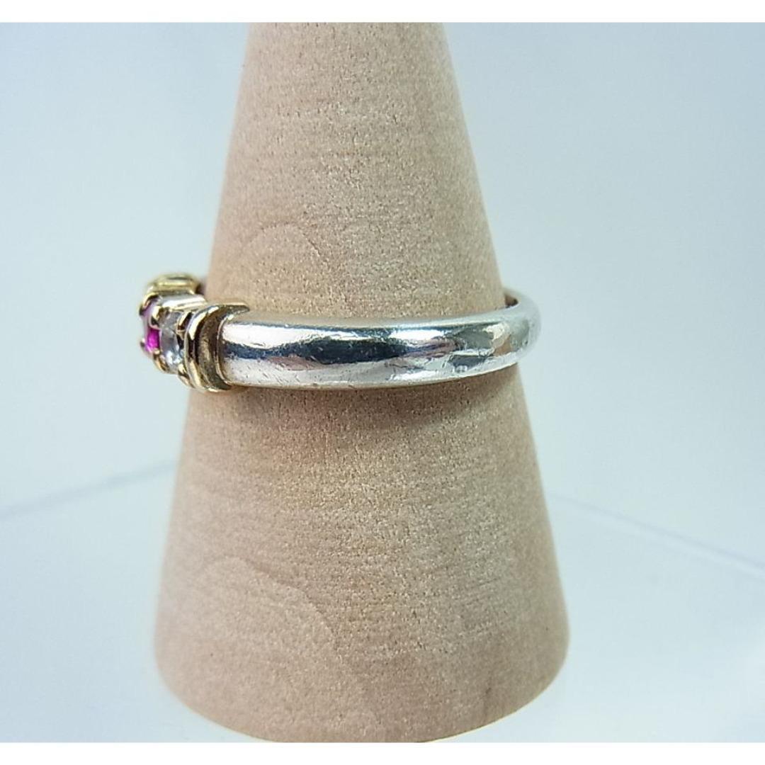 ◎スタージュエリーK14×925xピンクサファイア＆ジルコニアリング約13号