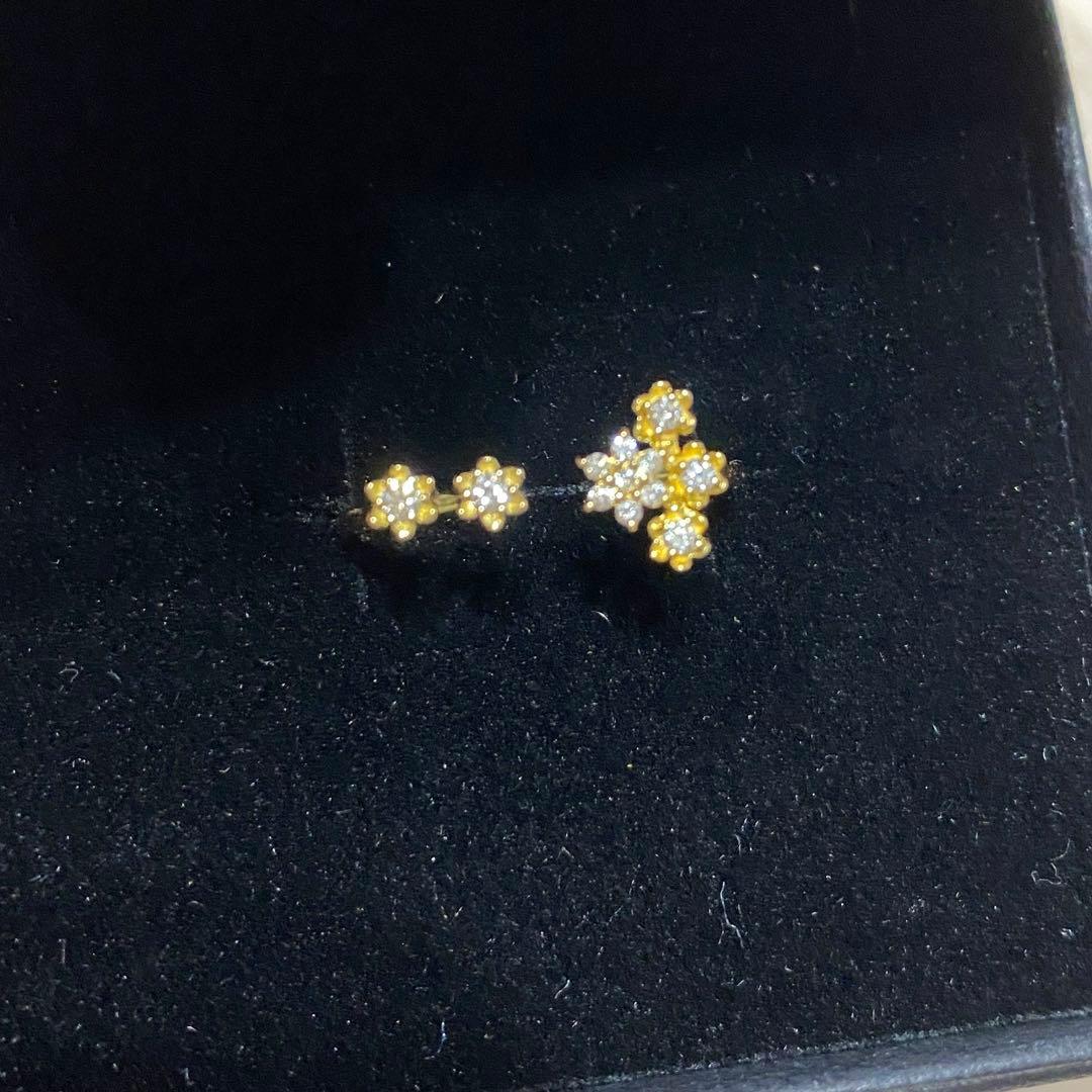あ*️様 K18YG お花リング　お花オープンリング