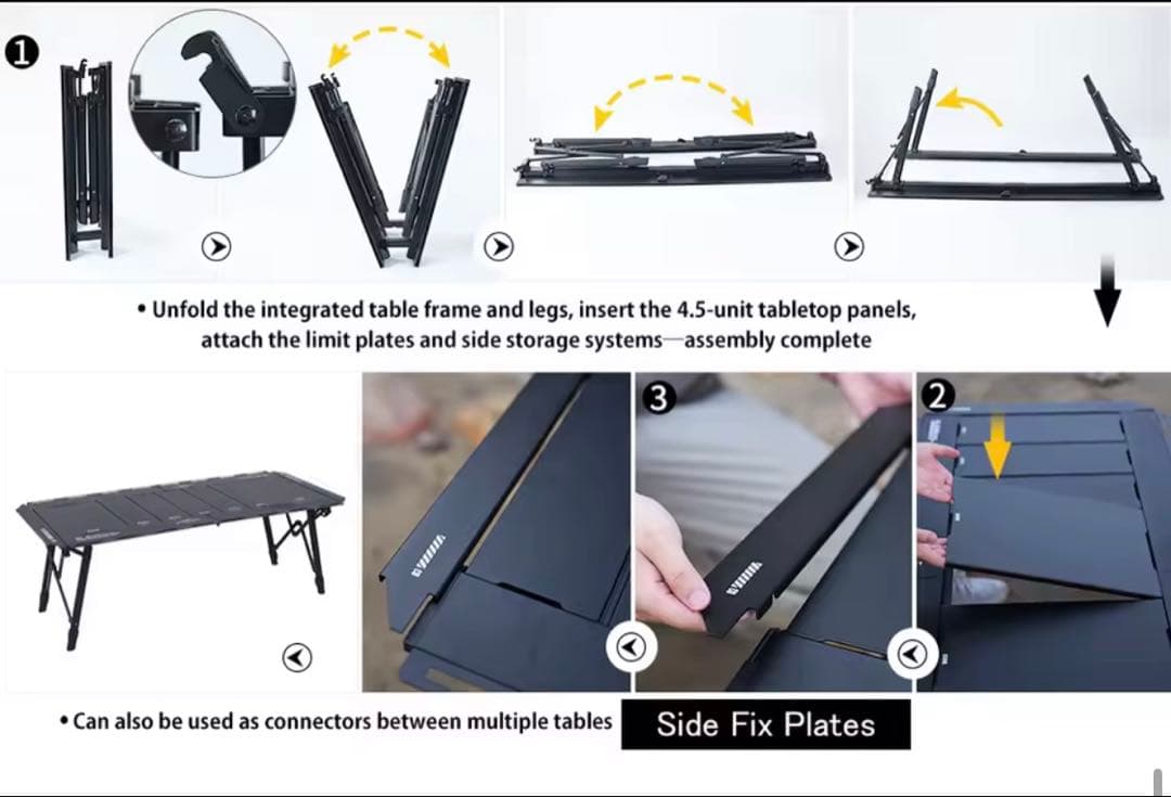 Soomloom 4.5ユニット高さ調節可能折りたたみ式　IGTキャンプテーブル