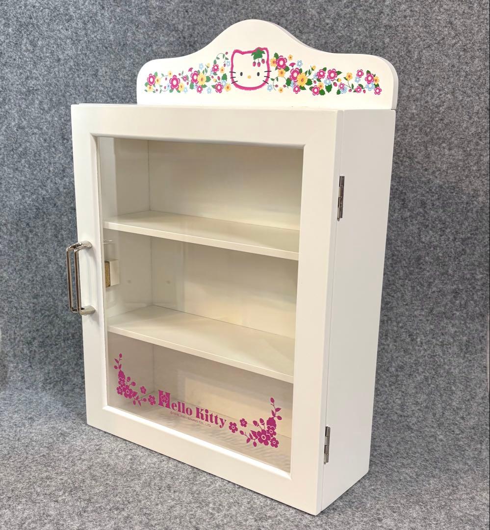 ハローキティ 木製 ラック3段 野いちご 花柄