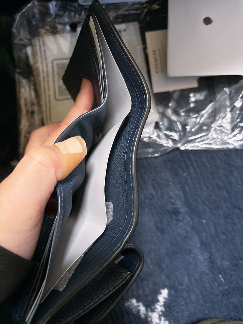 COACH ネイビー 三つ折り財布