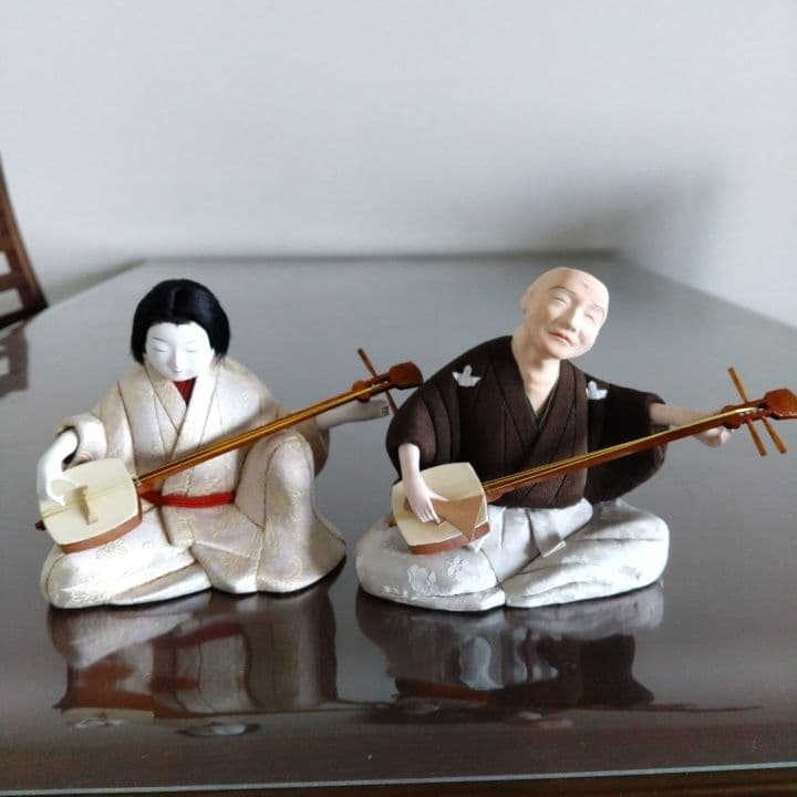木目込み人形「三味線・女性」籠村美術織物作製⭐︎伝統工芸品