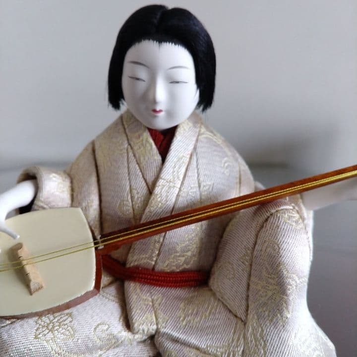 木目込み人形「三味線・女性」籠村美術織物作製⭐︎伝統工芸品