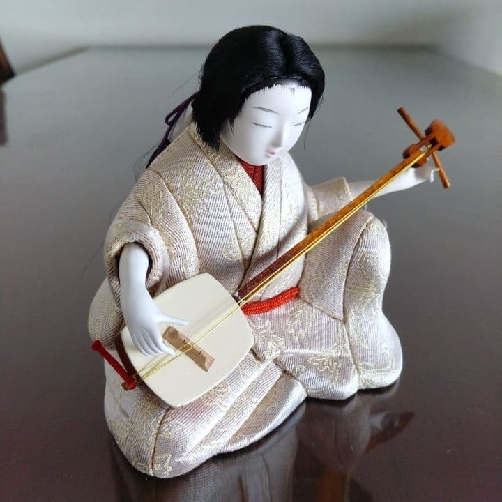 木目込み人形「三味線・女性」籠村美術織物作製⭐︎伝統工芸品