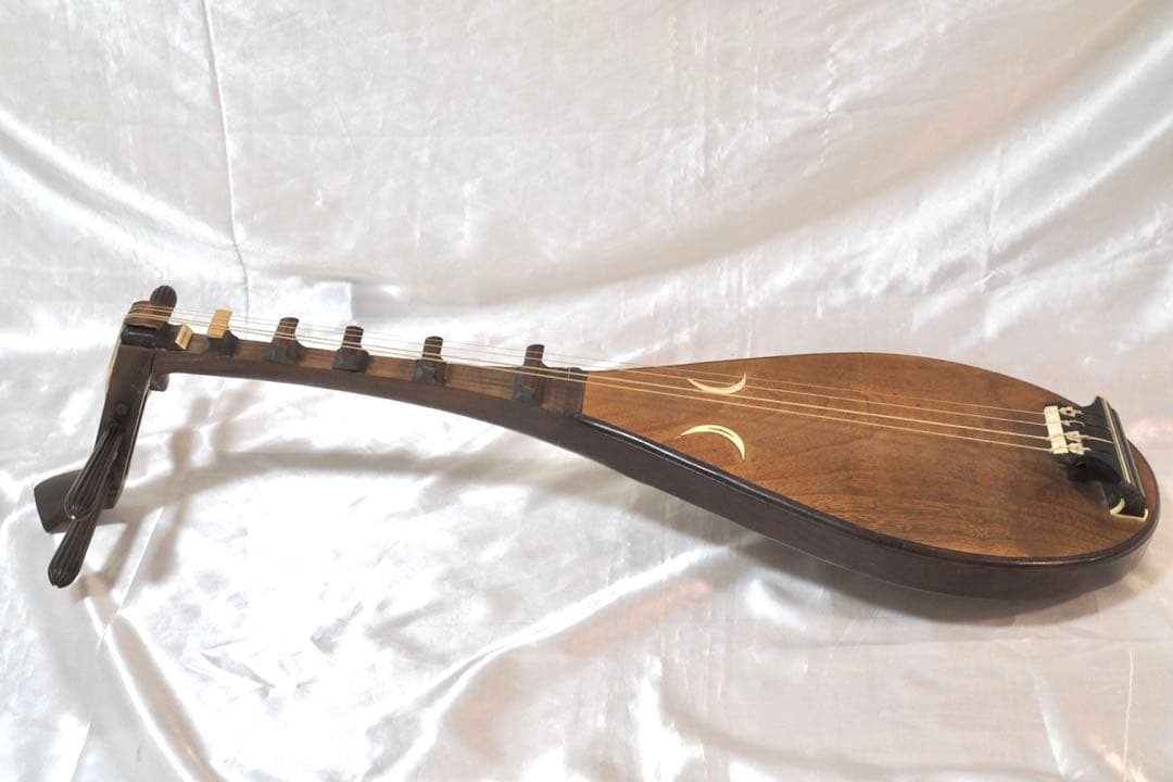 筑前琵琶 四弦 半月細工 和楽器