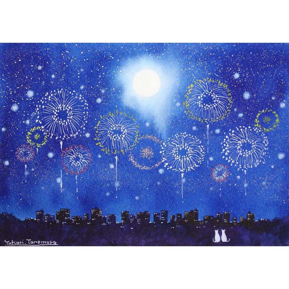 ぷうあさま専用 （原画）夜空に咲く花 ほか　5点おまとめ