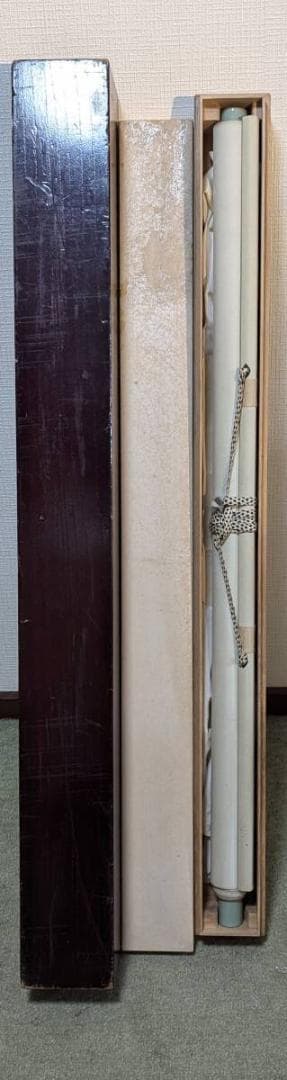 【真作】掛軸　藤森徳星　渓流にセキレイ図　細密な筆致の逸品　二重箱入　R153