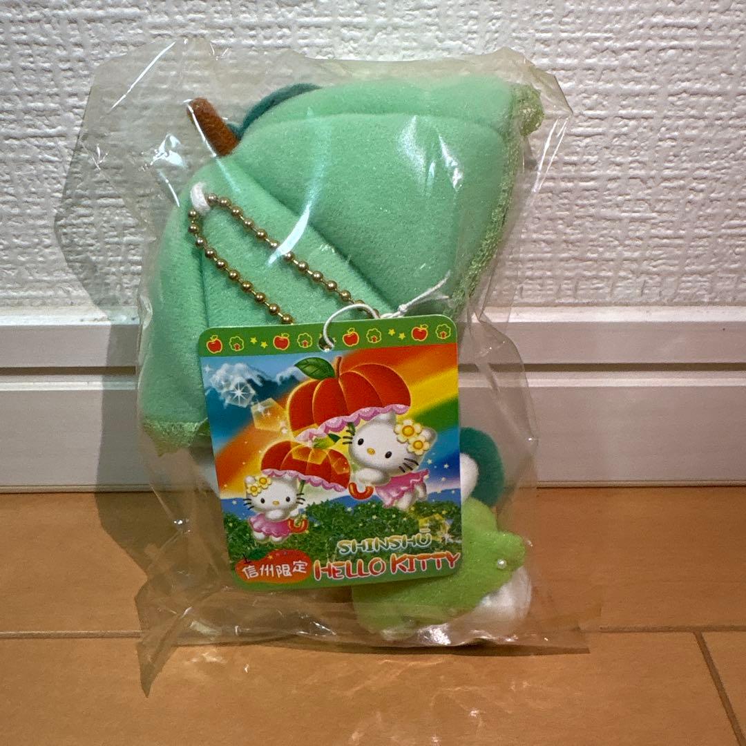 ご当地ハローキティぬいぐるみ信州限定　パラソル　かさ　青りんご