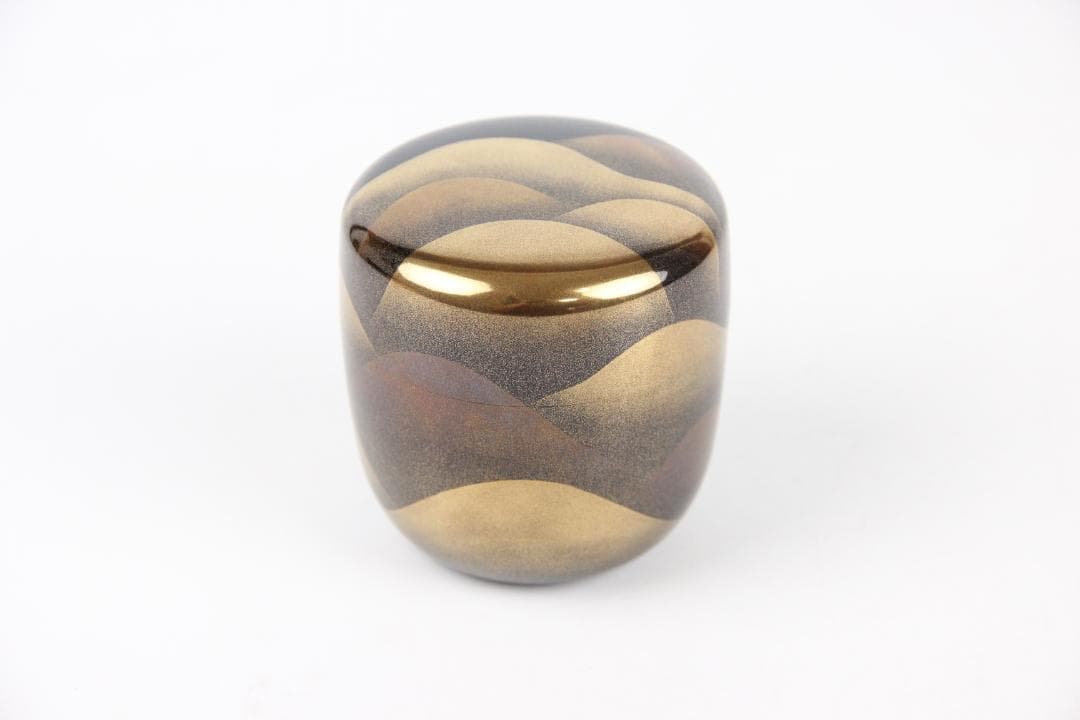 一后一兆 作 落款あり　遠山蒔絵棗 内梨地 共箱布 茶道具 EG1-13