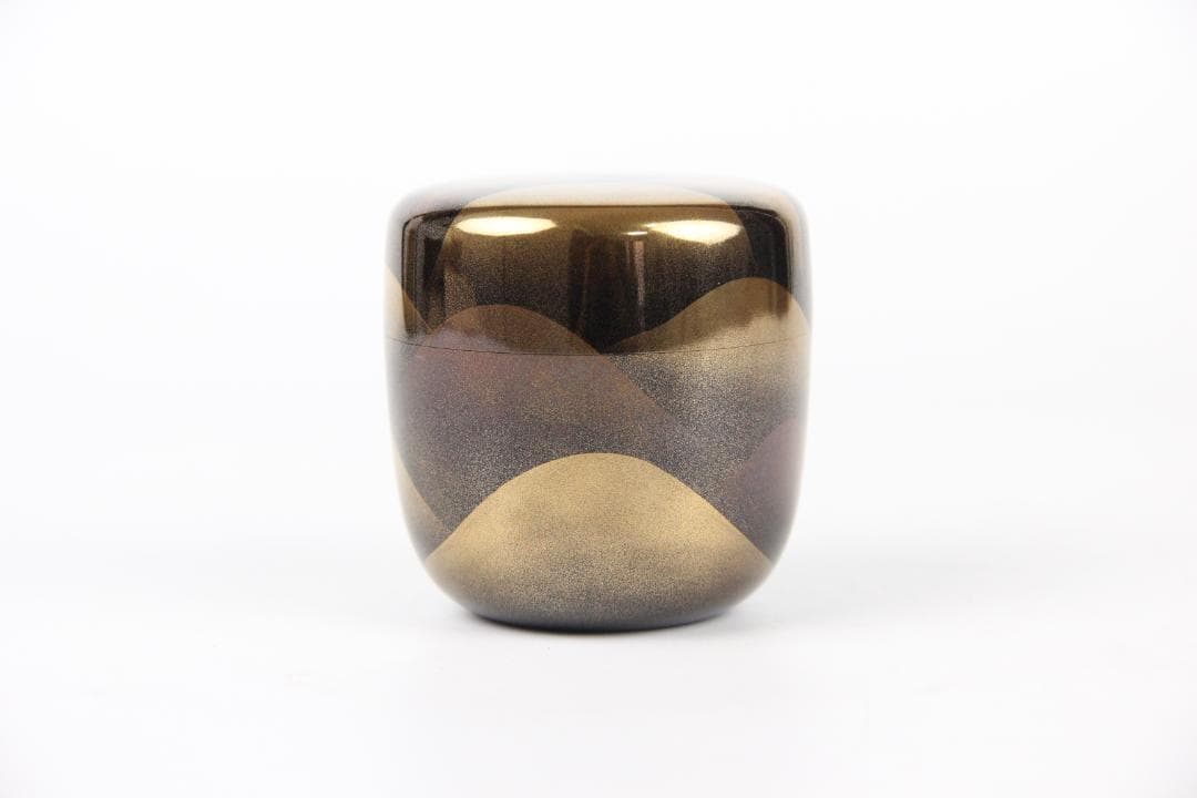 一后一兆 作 落款あり　遠山蒔絵棗 内梨地 共箱布 茶道具 EG1-13