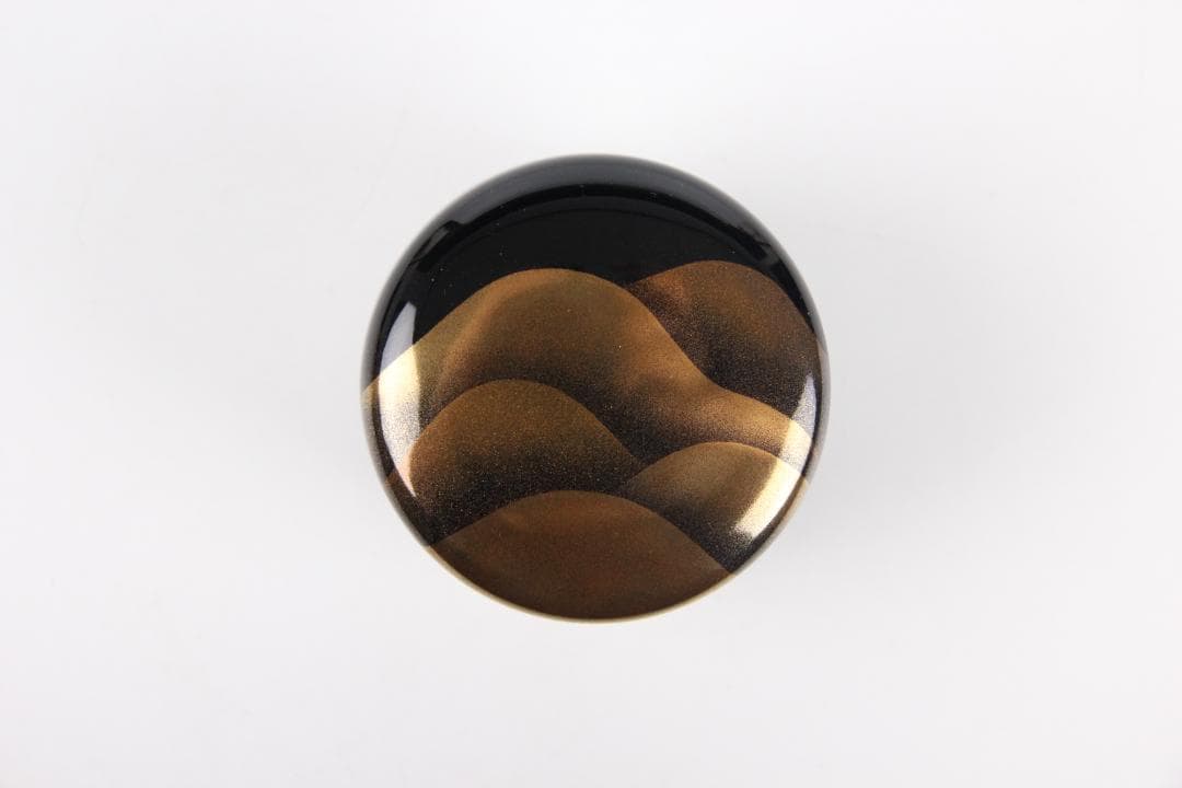 一后一兆 作 落款あり　遠山蒔絵棗 内梨地 共箱布 茶道具 EG1-13