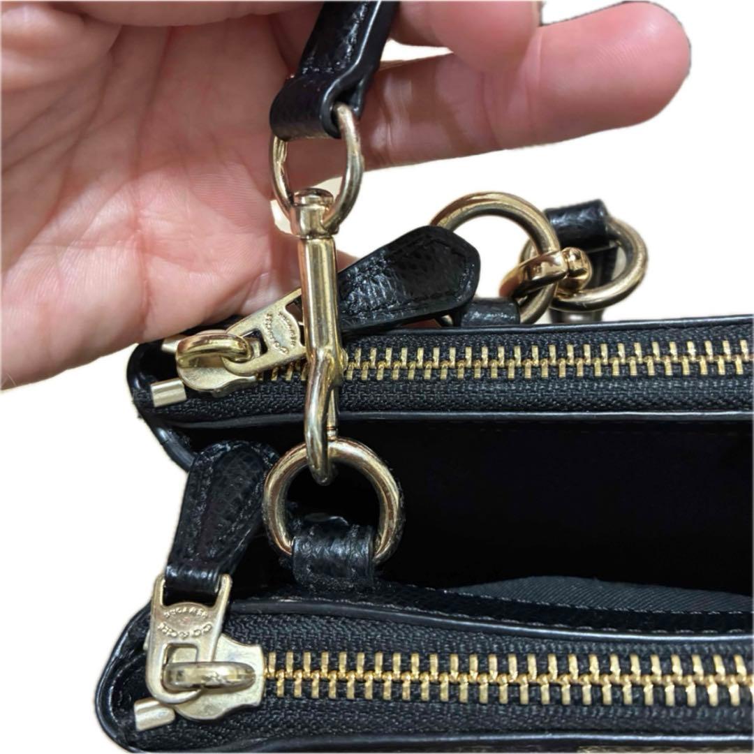 COACH（コーチ）2WAYハンドバッグ ショルダーバッグ 斜掛け レザー 黒