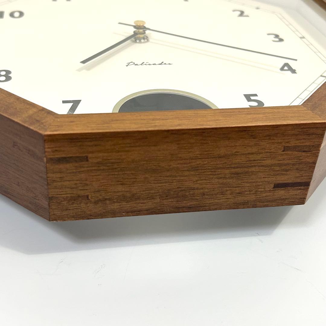 インターフォルム Gorlitz ゲルリッツ 八角 木製 壁掛け時計 ブラウン