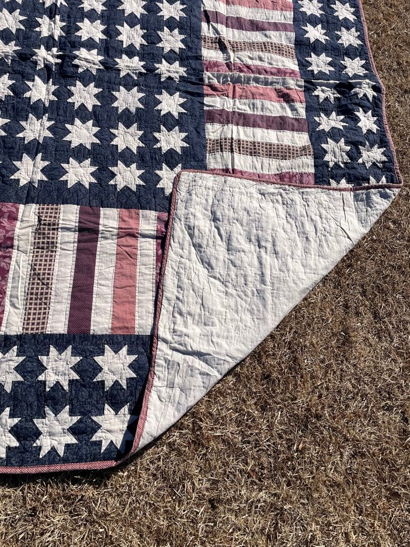 ヴィンテージ 星条旗　キルト　アンティーク
