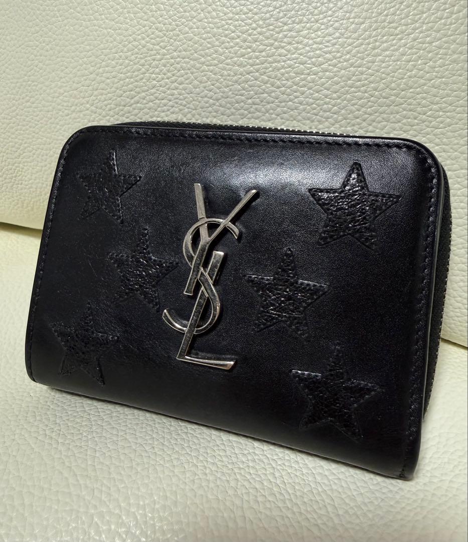 【希少/クリーニング済み】SAINT LAURENT 星柄 二つ折り財布