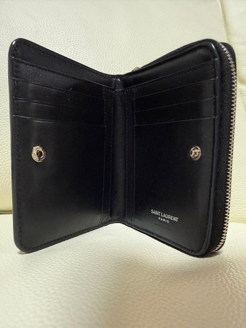 【希少/クリーニング済み】SAINT LAURENT 星柄 二つ折り財布