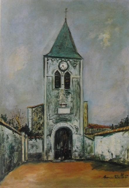 モーリス・ユトリロ、【ニーロンの教会】、希少画集画、状態良好、フランス巨匠