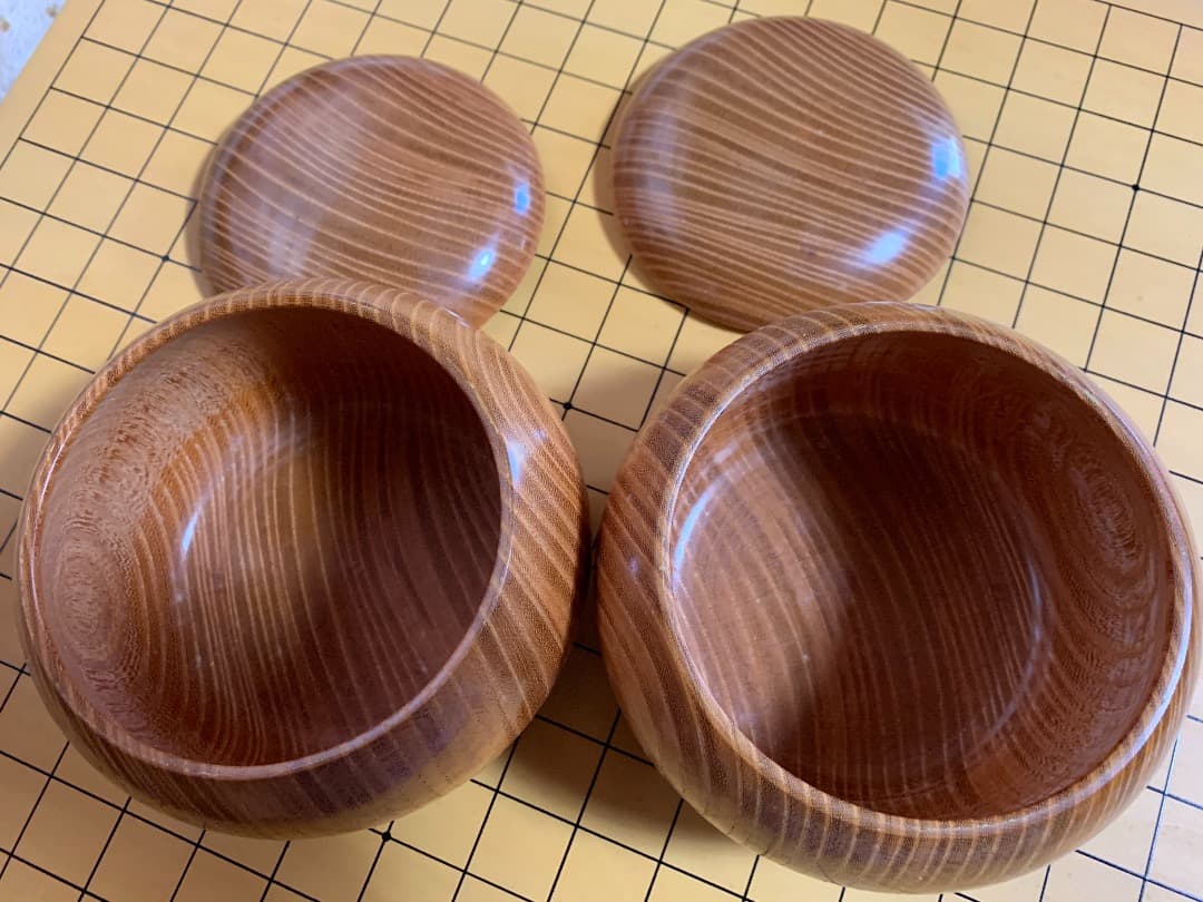 【国産】特大　欅　碁笥