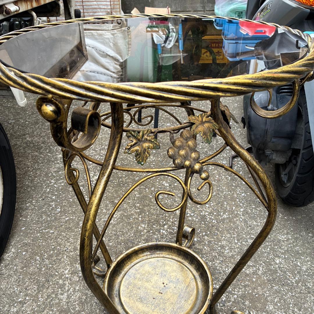 ‼️レトロ‼️アンティークガラステーブル、レトロガラステーブル ガラステーブル