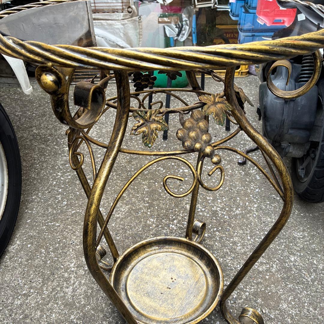 ‼️レトロ‼️アンティークガラステーブル、レトロガラステーブル ガラステーブル