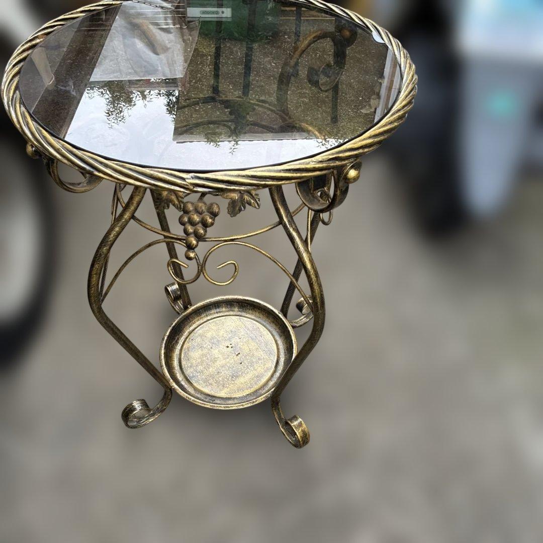 ‼️レトロ‼️アンティークガラステーブル、レトロガラステーブル ガラステーブル