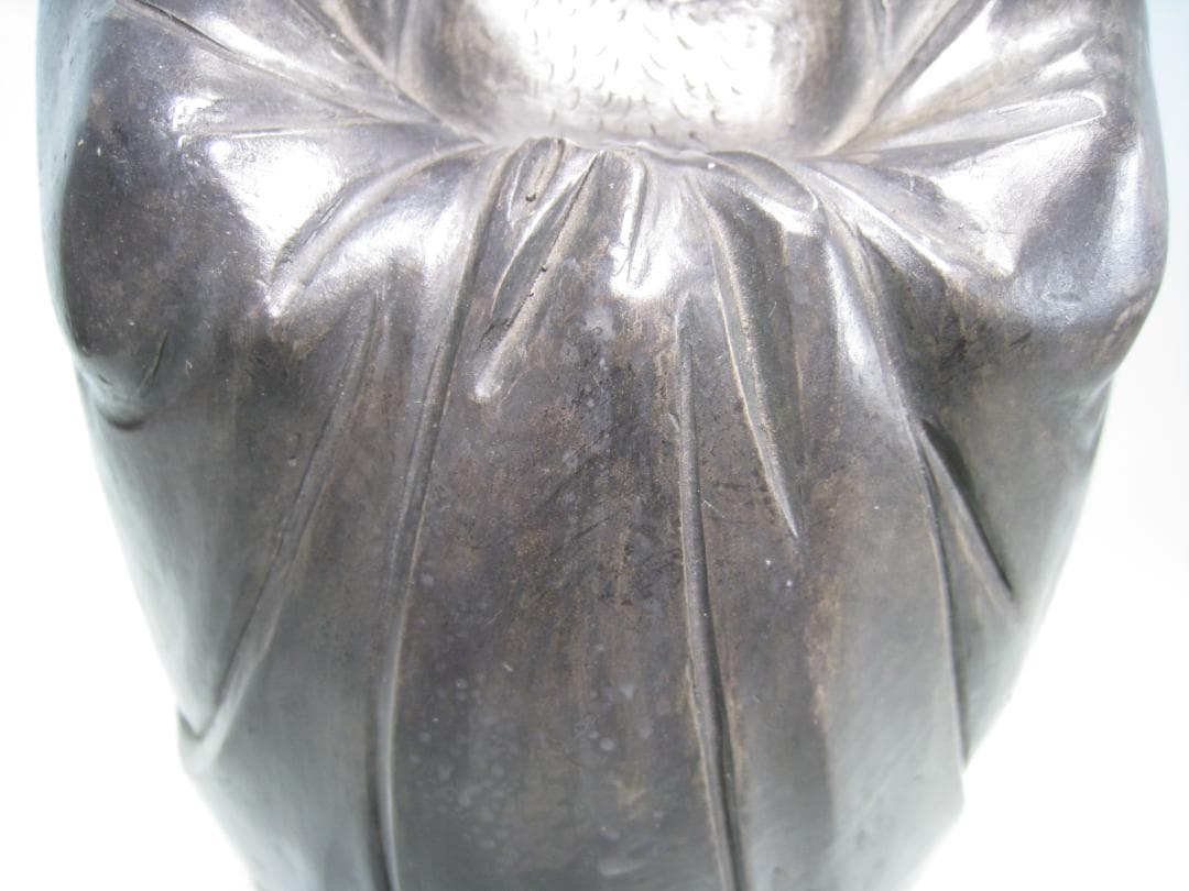 備前焼　　【青備前達磨立像】稀少な青備前