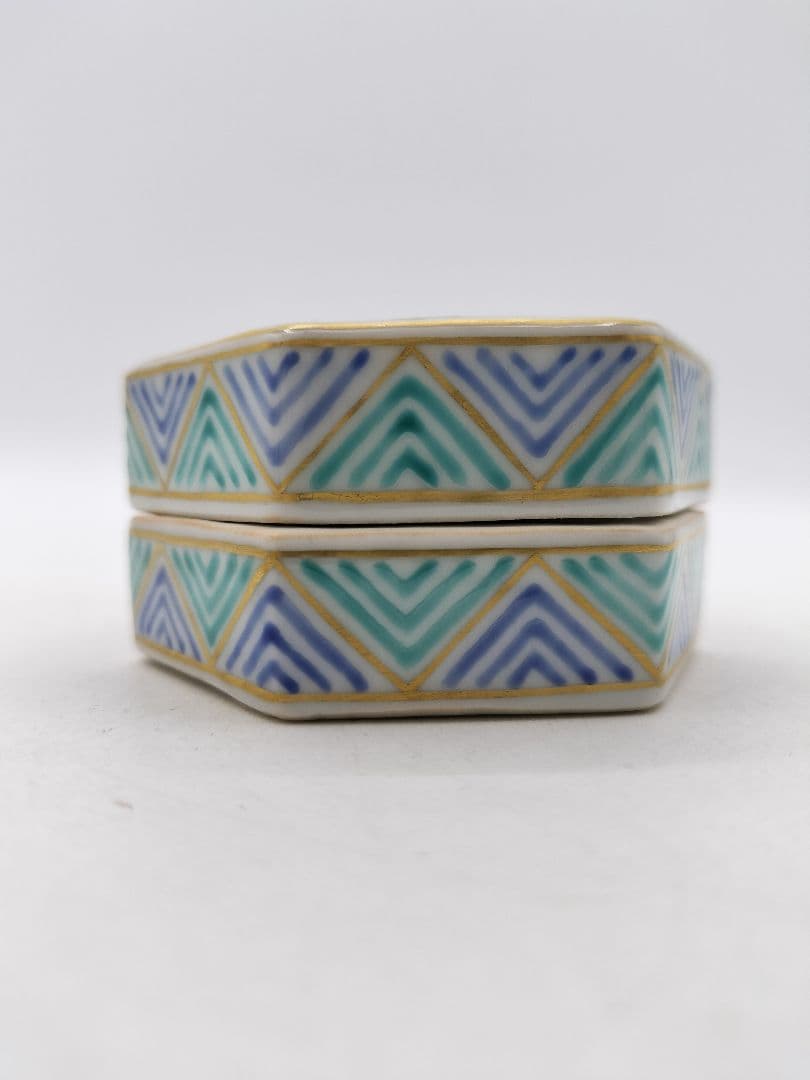 c709 香合 色絵 青龍 林淡幽 木箱 茶道具 古物