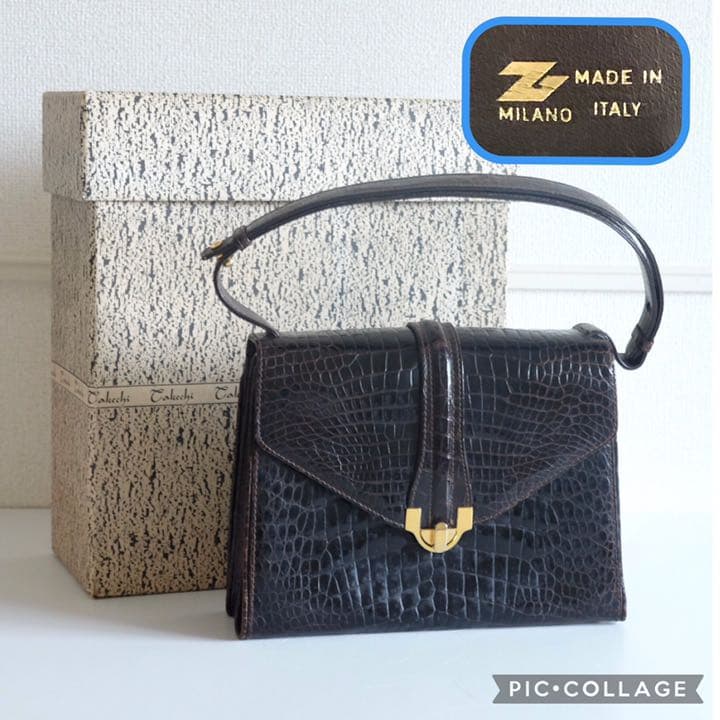 超限定8月7日20時迄‼️ハンドバッグITALIAミラノ製クロコダイルハンドバッグ