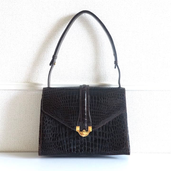 超限定8月7日20時迄‼️ハンドバッグITALIAミラノ製クロコダイルハンドバッグ