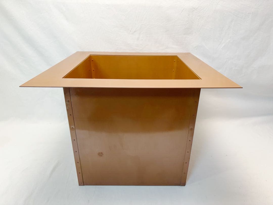 茶道具 銅製 炉壇 利休炉壇 柿合黒塗 炉縁 五徳 炉蓋 4点セット 元箱