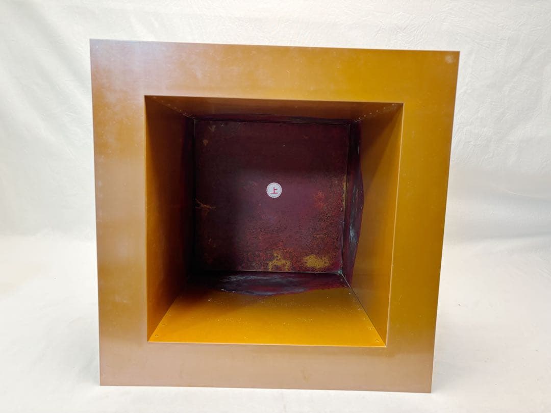 茶道具 銅製 炉壇 利休炉壇 柿合黒塗 炉縁 五徳 炉蓋 4点セット 元箱