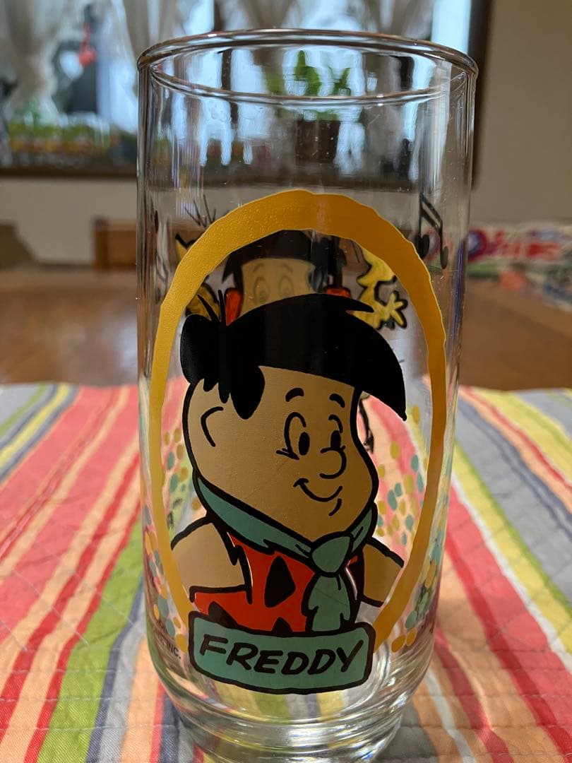 フリント・ストーン　キッズ　アニメキャラクター ガラスタンブラー　4個セット