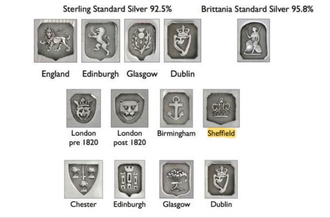 イギリス　アンティーク純銀スプーン、シュガートング　ホールマーク入1919年製造