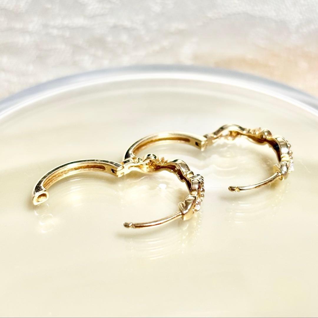 ジュエリーツツミ k10YG サファイア フープピアス