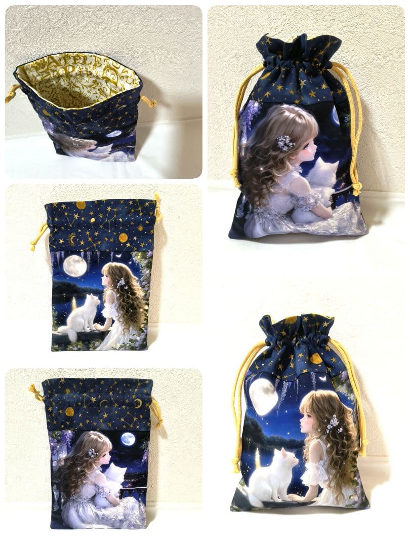 Yourelia様】ハンドメイドオーダー★犬猫女の子★ハンカチ&ポーチ&巾着8点