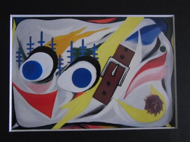 岡本太郎、【犬】、希少な大判額装用画集より、新品高級額装付、巨匠