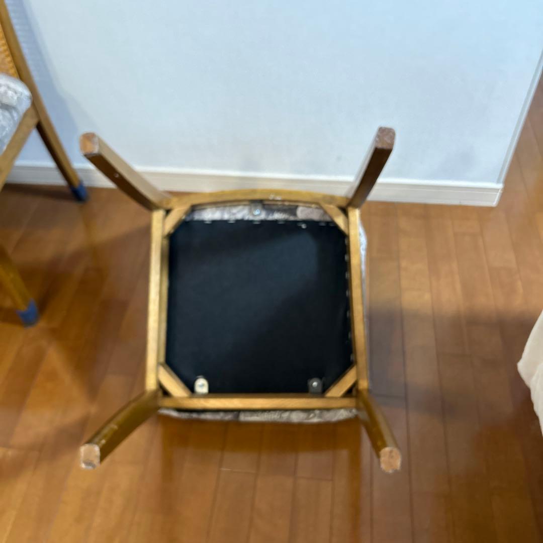 【希少品】①浜本工芸　ダイニングチェア　ラタン　送料込み　昭和レトロ