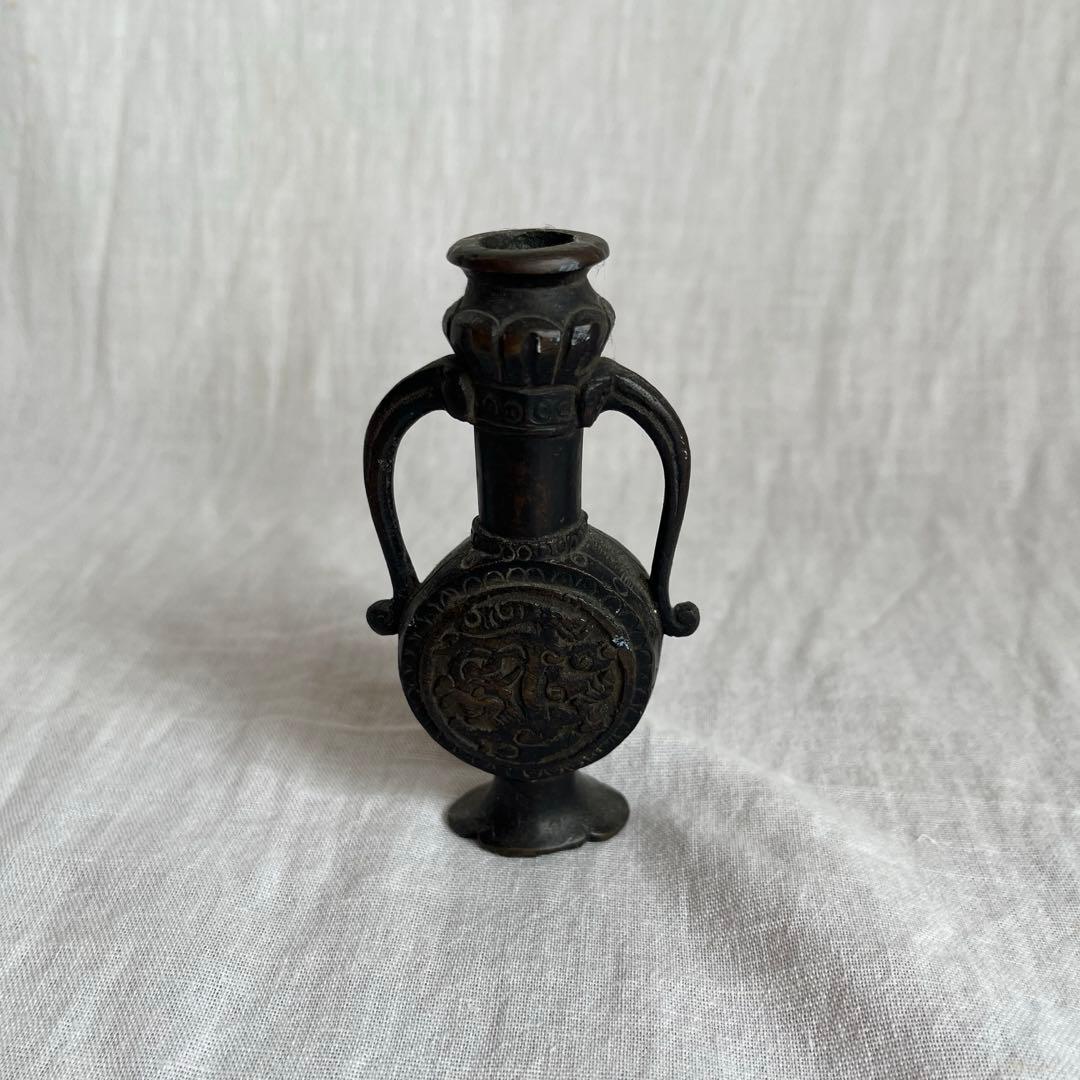 【最終価格】レア　骨董　銅製　中国　花器　オブジェ