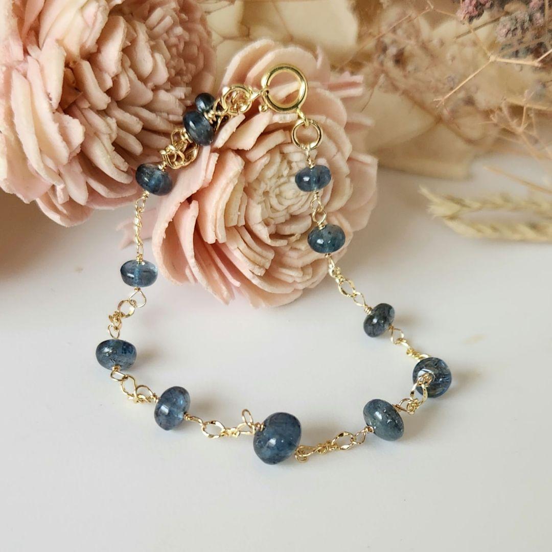 ✳️Q′sB✳️１４kgfサンタマリアカラーアクアマリンブレスレット