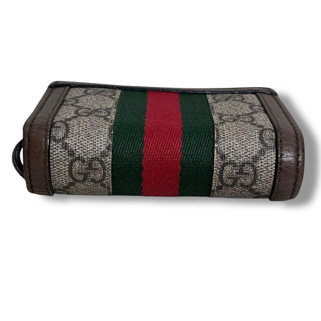 GUCCI ニつ折り財布 オフィディア GGマーモント シェリーライン　美品