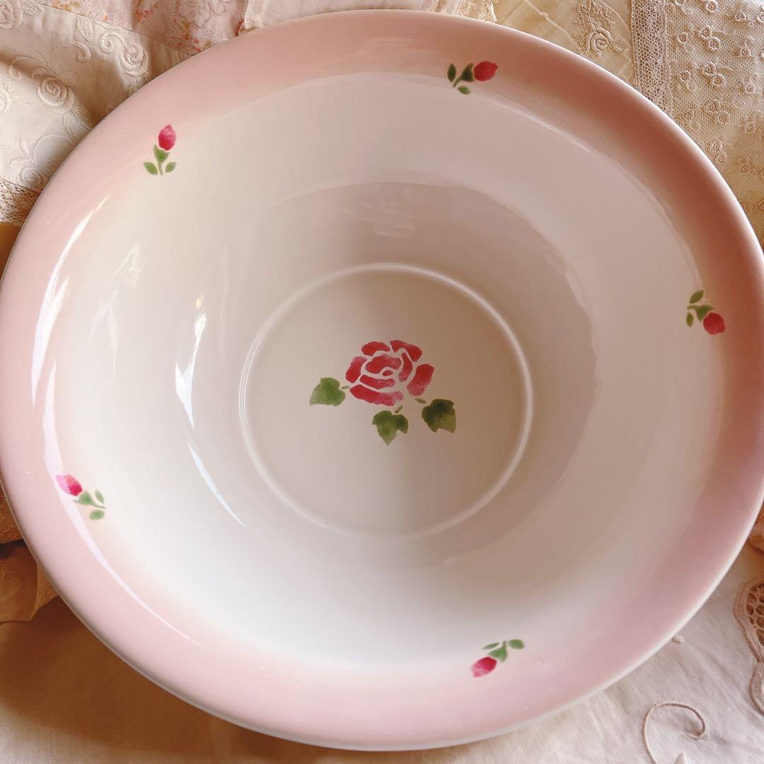 お値下げ♡マニー♡ローズホーロー洗面器Lイマンニトリイケア琺瑯フレンチカントリー