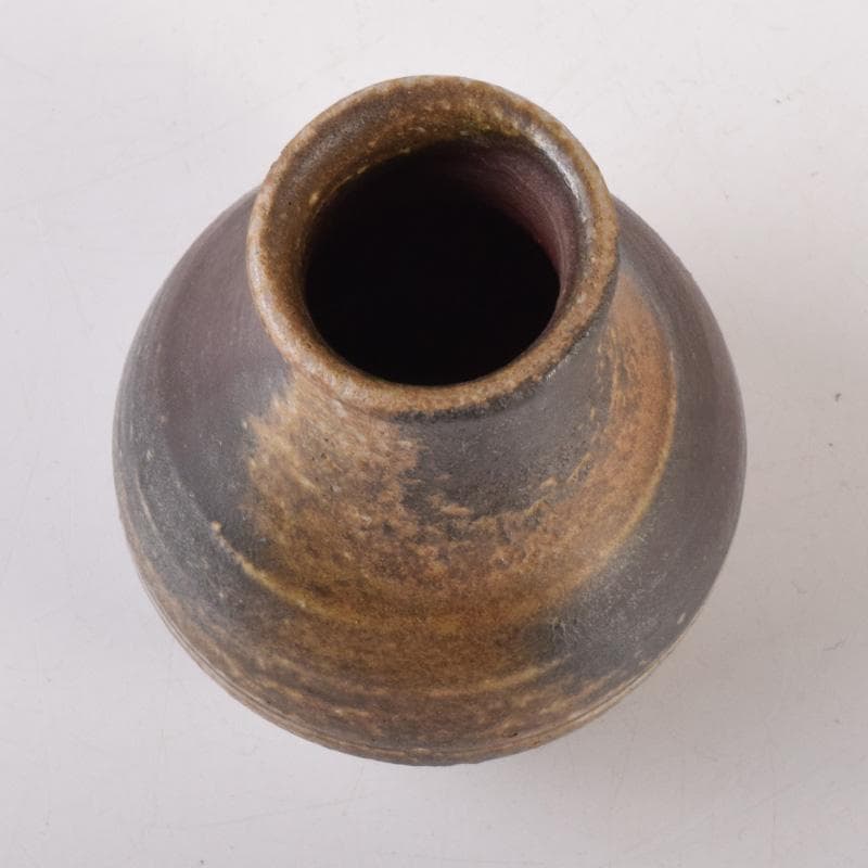 茶道具　備前焼　山本雄一造　茶入　仕覆付　共箱　V　7102