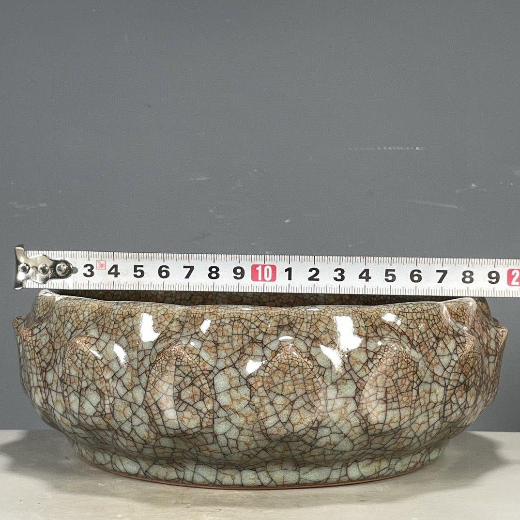 宋官窯氷割れ片支釘洗  筆洗   書道具 文房具 現代工芸品 美術品 置物