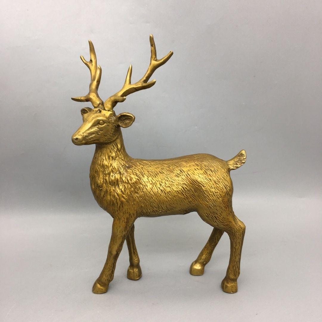 銅製 梅花鹿 応接間 玄関 引っ越し新居オフィス 招財 開運 風水 装飾品 置物