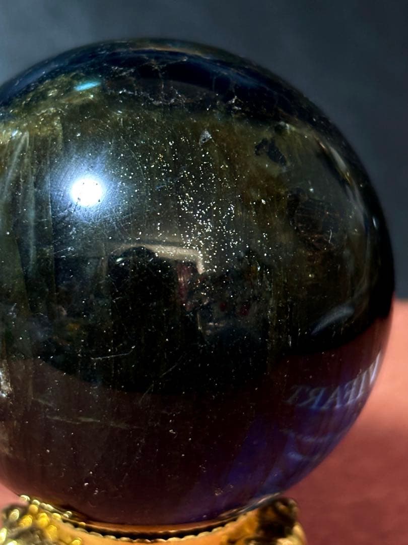 【高品質】ラブラドライト スフィア 丸玉60mm 台座付き